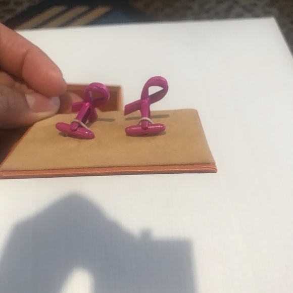 Antonio Ricci Couture Breast Cancer Ribbon Cuff Links - Picture 4 of 5